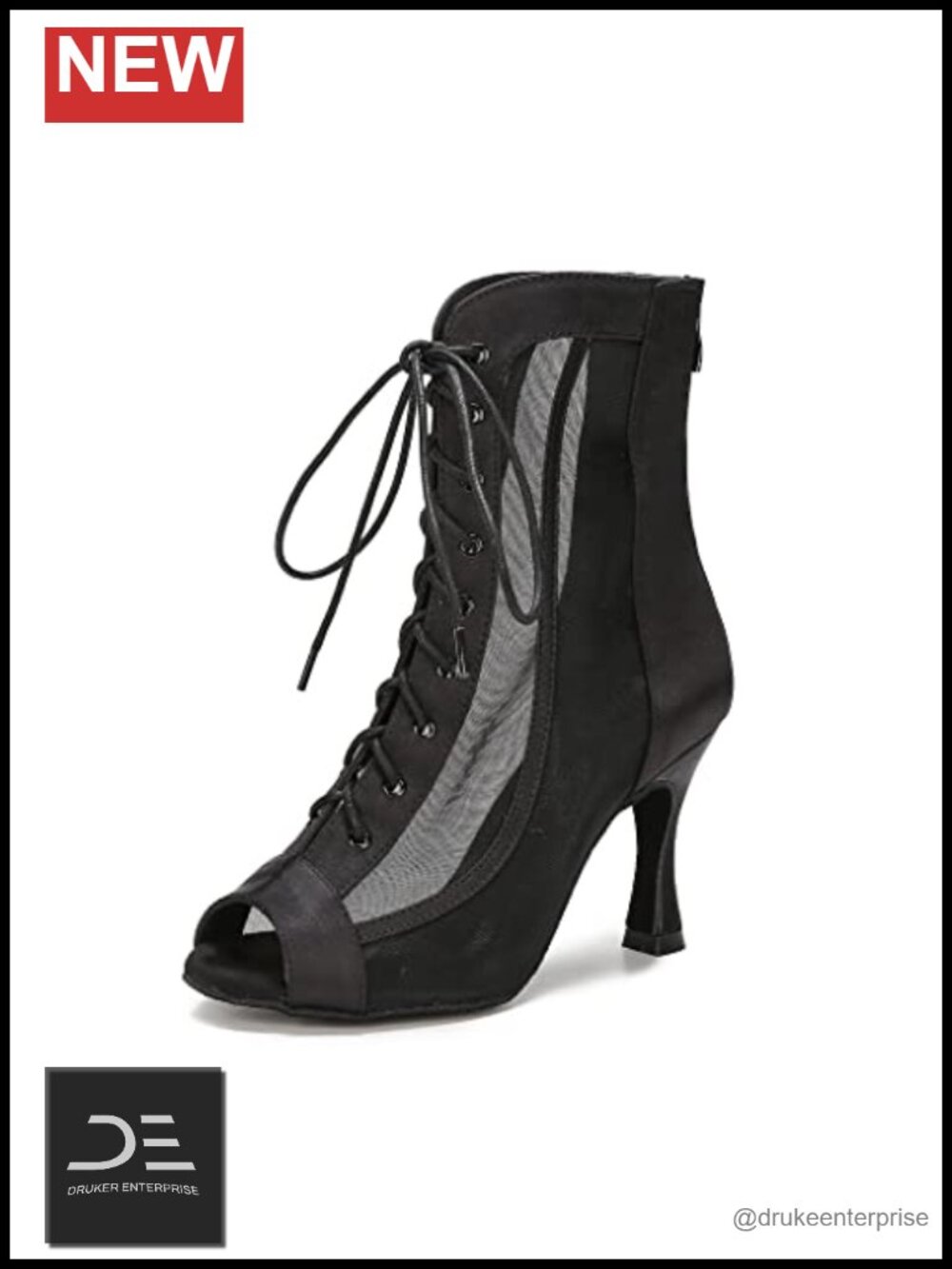 Women's Latin Salsa Dance Boots 3.5" Heel Ankle Boots Performance Practice